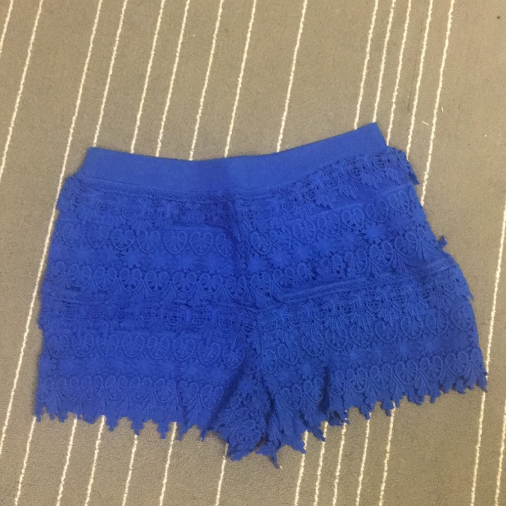 Blue Lace Shorts